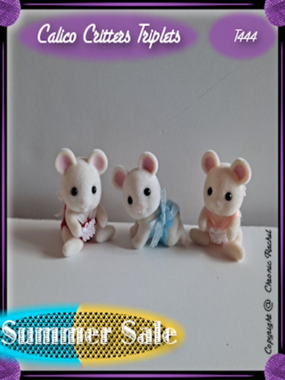 White Mouse Family Triplets